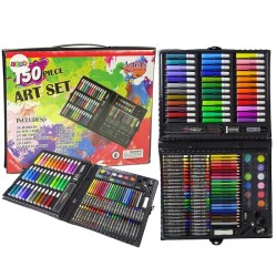 Painting Artist Kit Painting Suitcase 150 Pieces for Kids Black